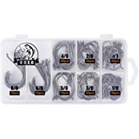UCEC 150 pcs Anzuelos de Pesca- Ganchos de pescar de Carbono- Ganchos Circulares Personalizados Fuertes para Peces mas…